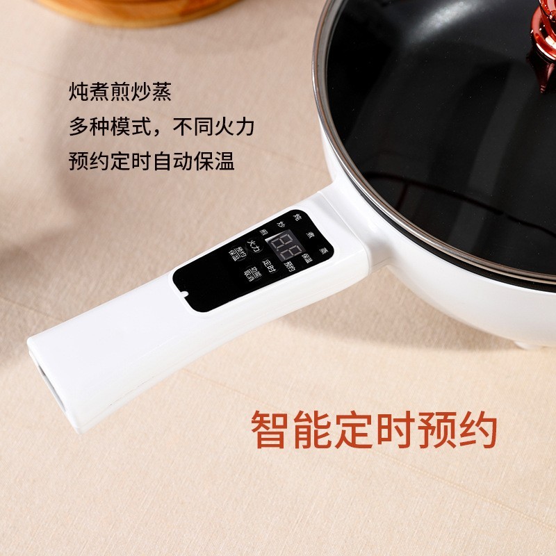 电炒锅多功能煎炒蒸煮一体电煮锅家用宿舍不粘电火锅小型锅小电锅图2