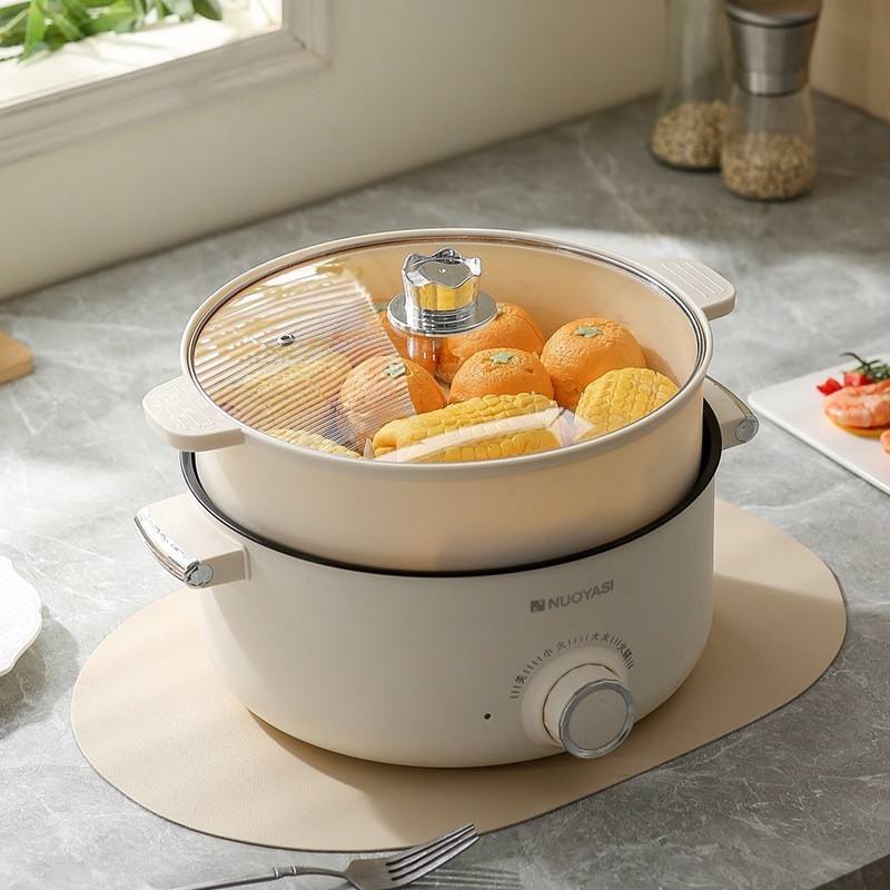 电煮锅家用电火锅大容量小家电电热锅多功能一体双耳锅电锅电炒锅图2