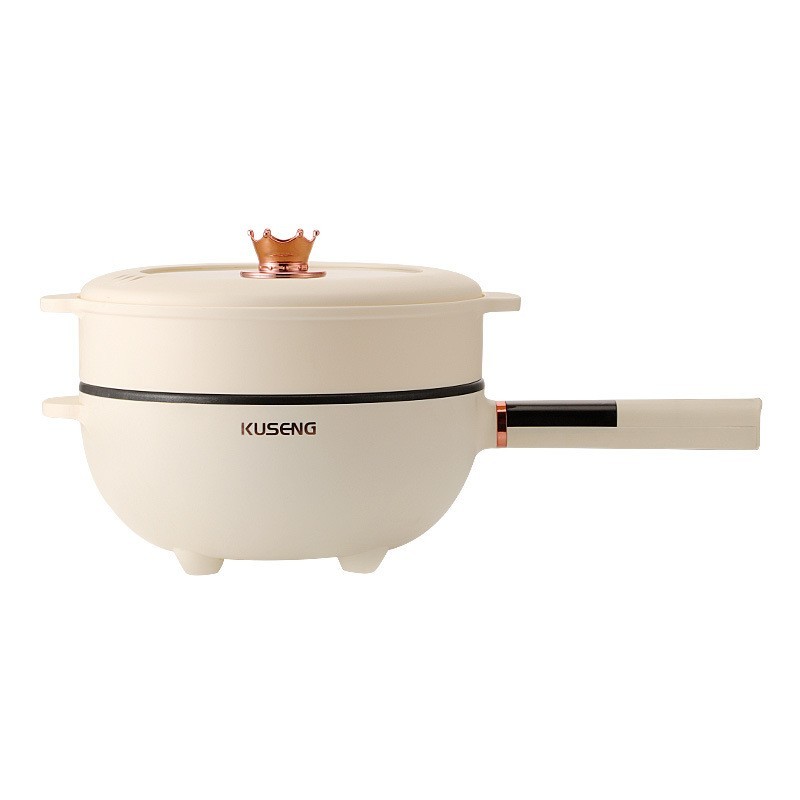 定制款电炒锅家用炒菜锅插电麦饭石不粘锅多功能宿舍蒸煮电热锅