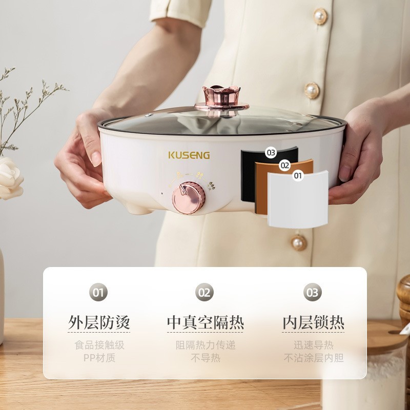 定制电烤盘快慢档多功能迷你电煎盘烤炉锅便携式户外食材超市配套图4