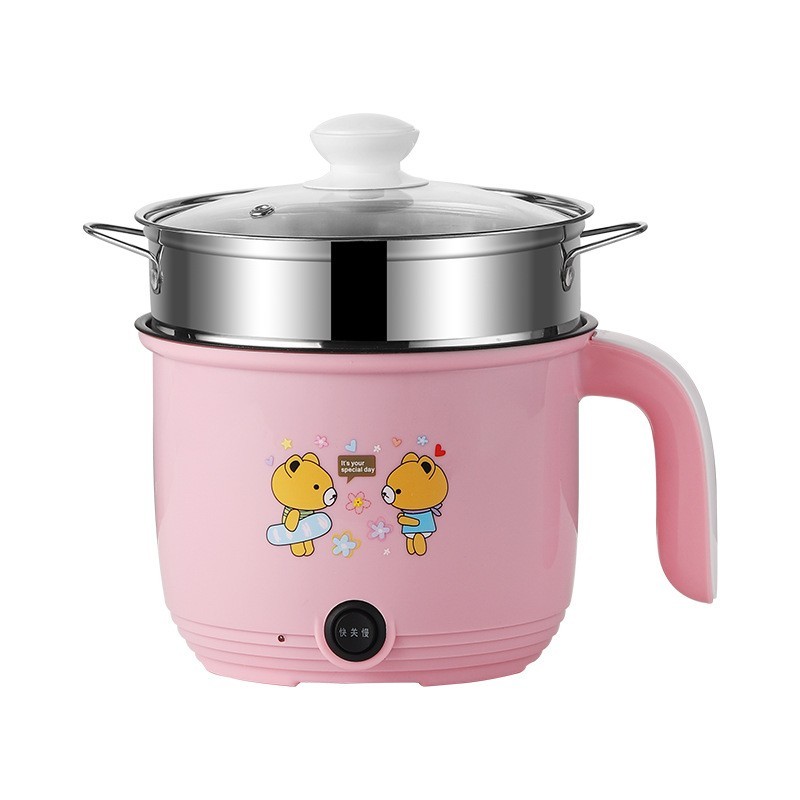 迷你小功率电煮锅多功能一体锅学生宿舍煮面锅不锈钢电热锅单双层图5