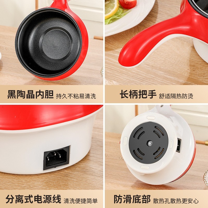 定制多功能电煮锅鲨鱼锅不粘迷你电炒锅电煎锅电火锅蒸煮一体图4