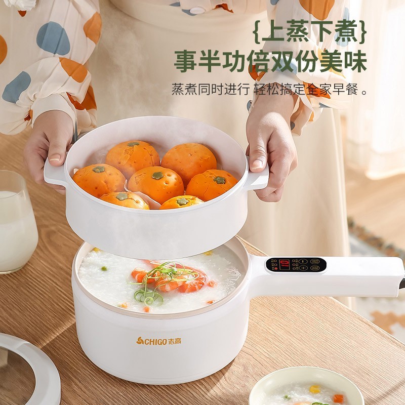 加工定制智能电煮锅电炒锅多功能料理锅蒸煮煎炒不粘小电锅电火锅图2