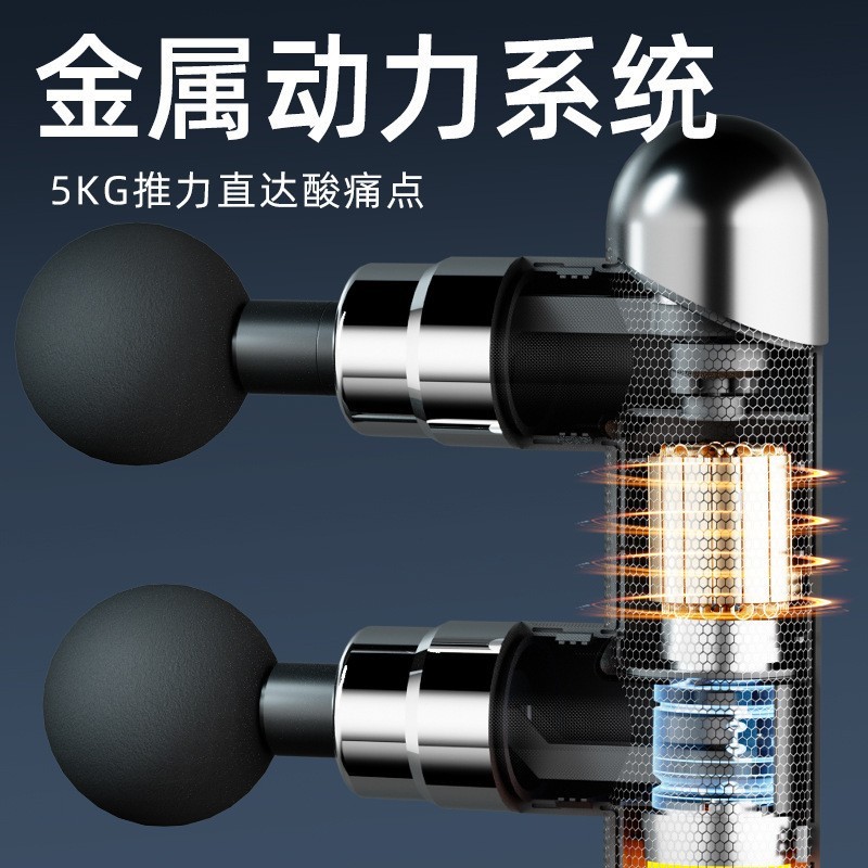 跨境筋膜枪肌肉按摩器肌膜多功能颈膜放松震动健身电动双头颈膜枪图2