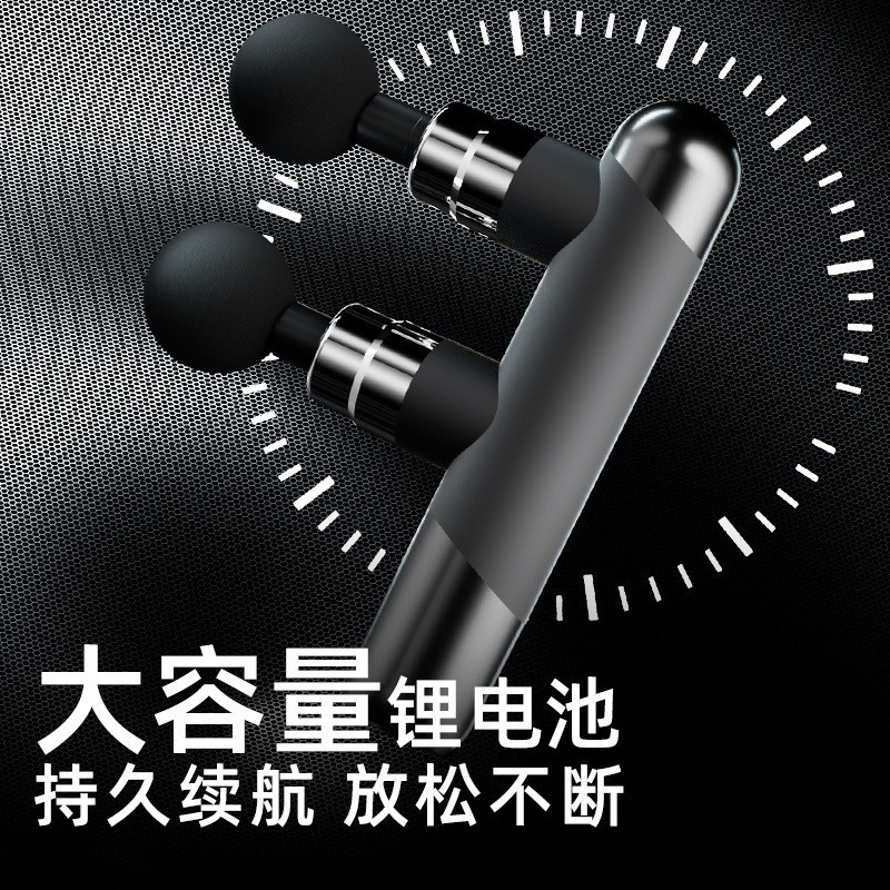 跨境筋膜枪肌肉按摩器肌膜多功能颈膜放松震动健身电动双头颈膜枪图4