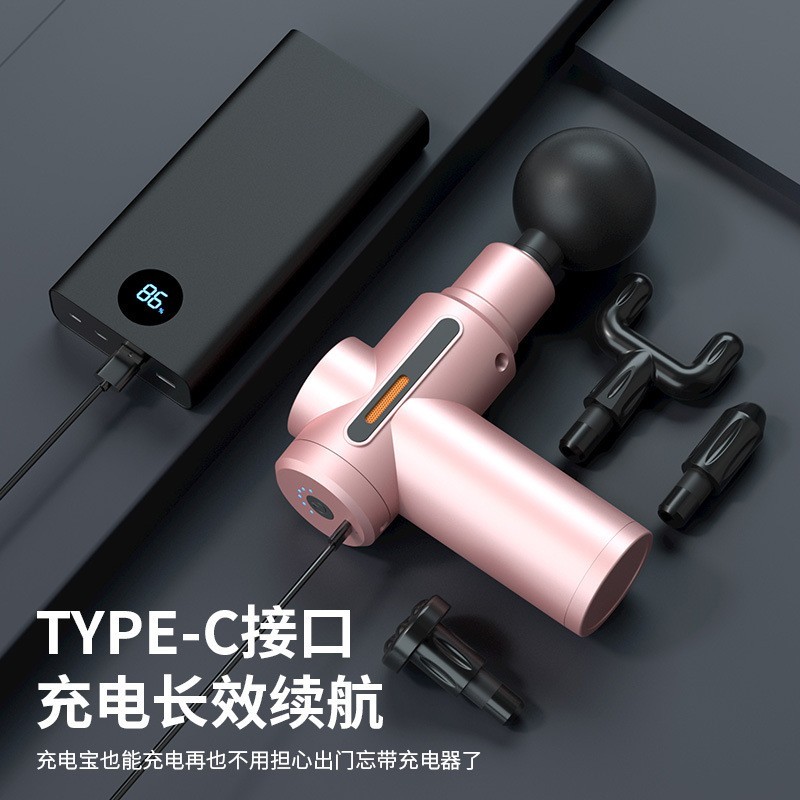 筋膜枪新品跨境亚马逊肌肉放松按摩器液晶智能变速震动电动筋膜枪图2