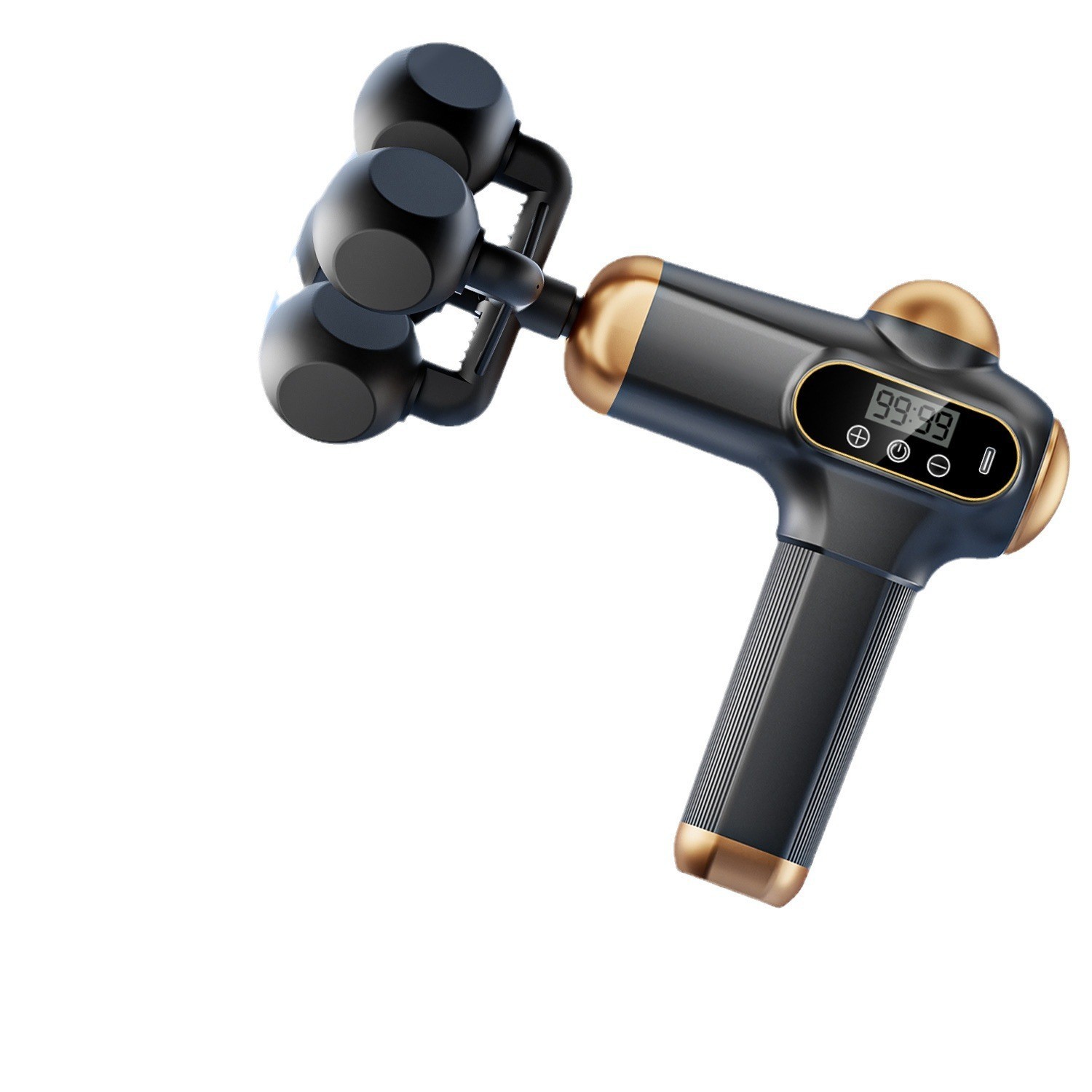 跨境运动健身电动筋膜枪迷你智能数显四头按摩器肌肉放松按摩仪器图3