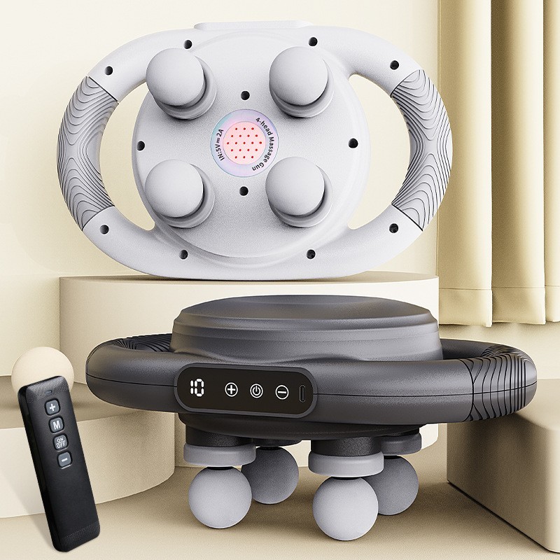 四头筋膜枪按摩器全自动背部肌肉按摩抢大功率电动无线高频揉腹仪图4