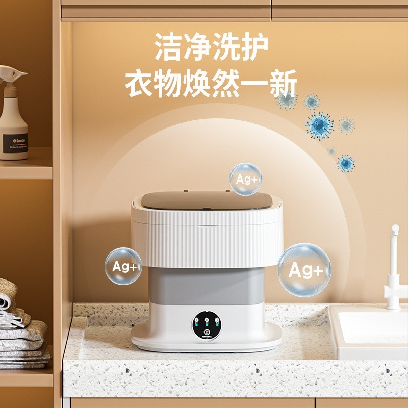 10L迷你婴儿折叠洗衣机小型洗衣机内衣裤洗袜子神器跨境图4