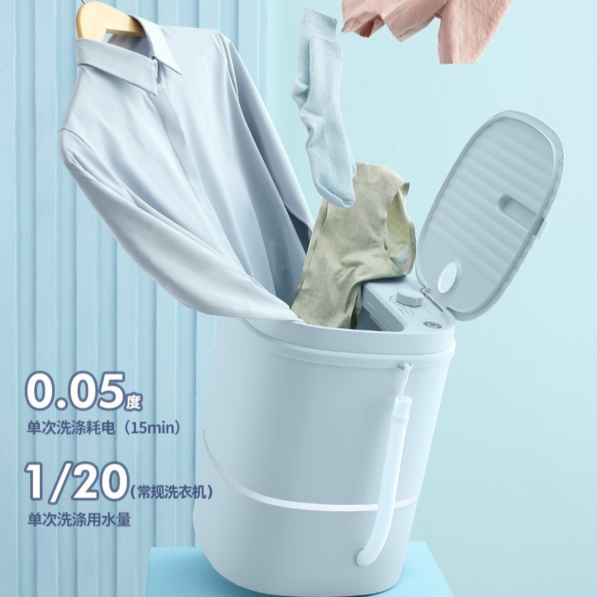 抖音同款洗衣机圆桶小型迷你半自动洗衣机婴儿童袜子内衣洗衣机图4
