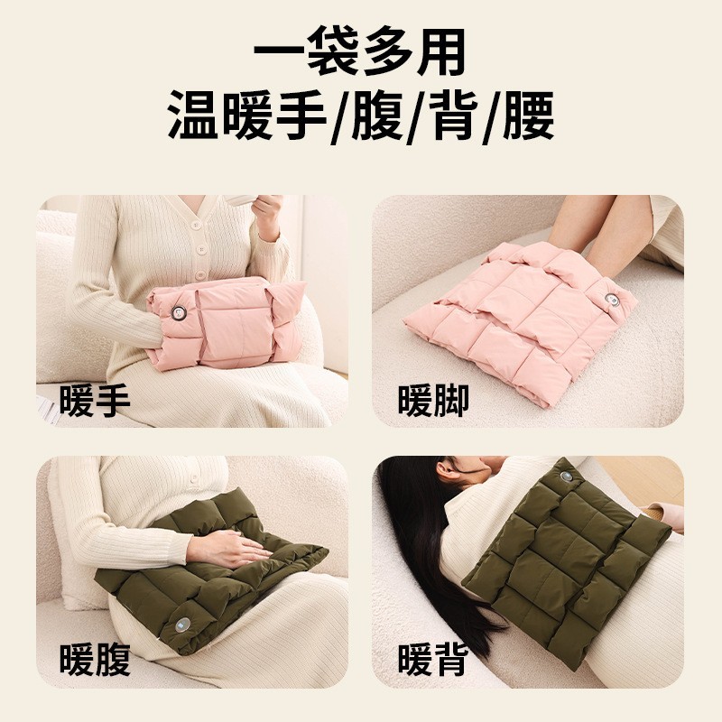 新款暧手宝石墨烯无水暖手袋充电热水袋防爆暖腰敷肚子电热暖手宝图2