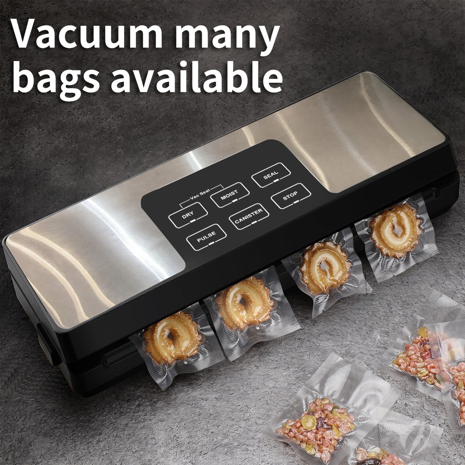 跨境定制Vacuum Sealer真空保鲜封口机家用干湿两用塑封机包装机图4