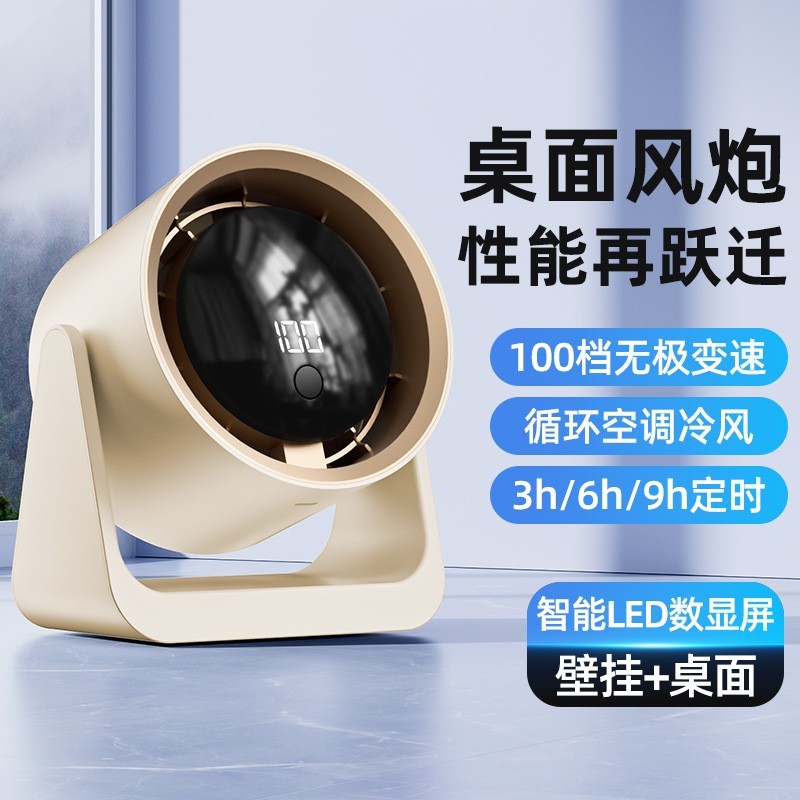 爆款迷你循环扇学生宿舍桌面办公壁挂小型便携充电风扇长续航图2
