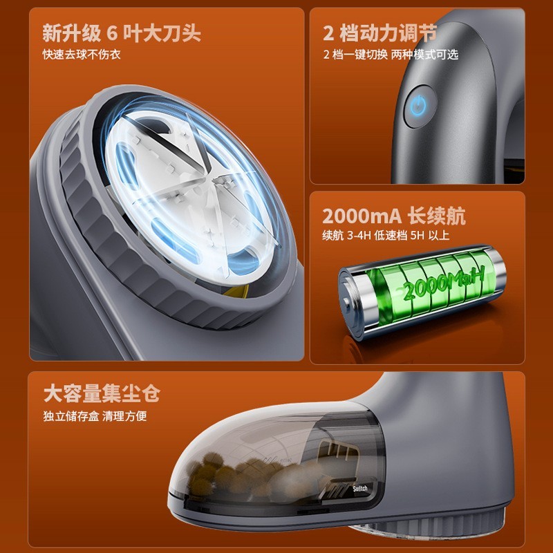 大毛球修剪器手握旋转充电式去毛神器家用毛衣剃毛器打毛机图3