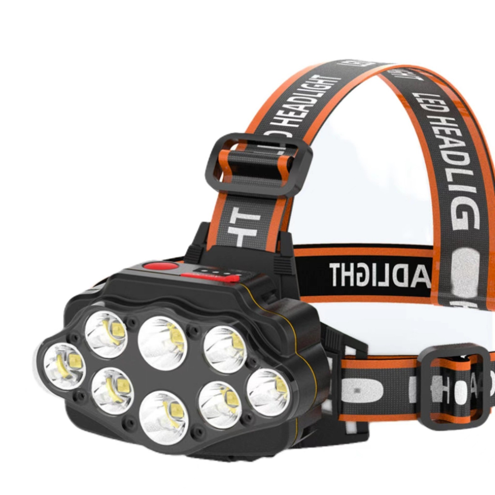 户外八核头灯USB充电夜钓灯夜晚骑行电筒智能电显头带式LED灯图5