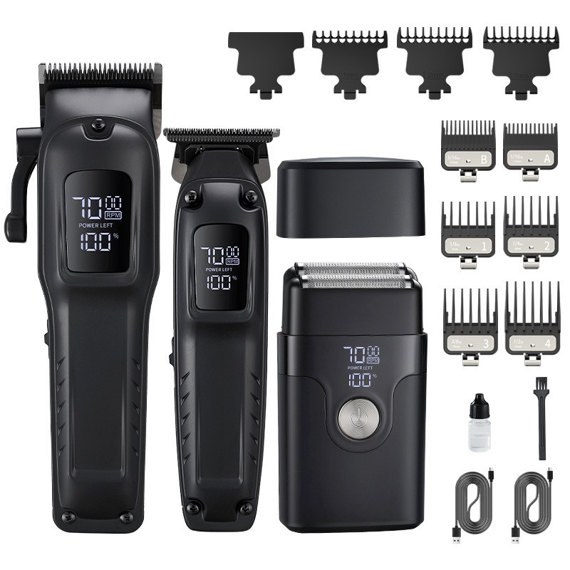 跨境电动推子大功率理发器发廊专用光头神器电推剪全套工具剃须刀图2