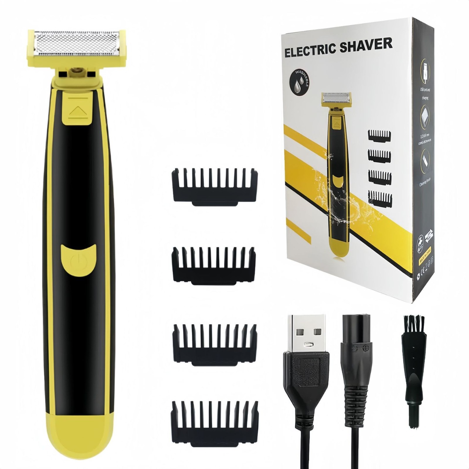 跨境全身水洗男士干湿两用剃须刀 电动剃毛器USB充电式身体刮毛器图5