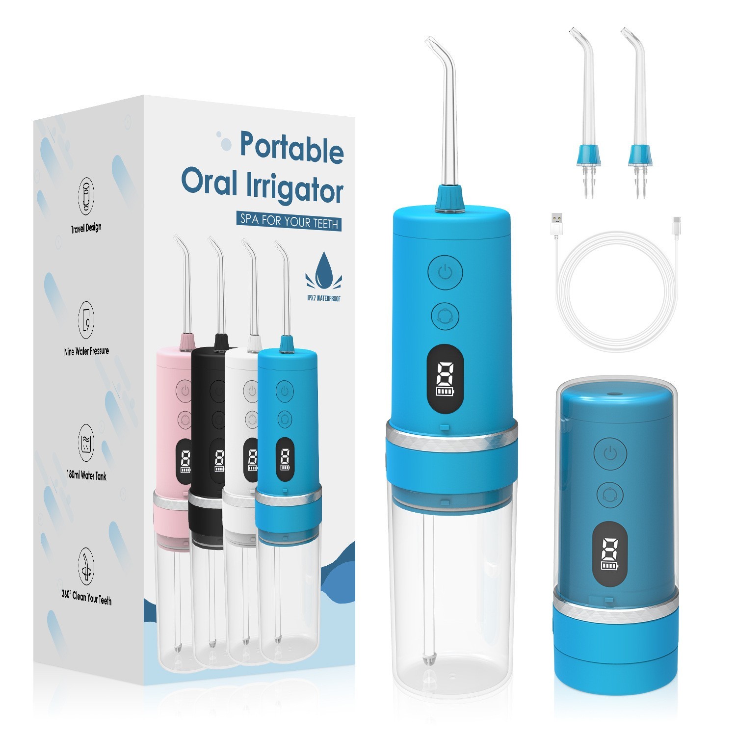 OEM ODM 跨境电动冲牙器家用便携水牙线清洁口腔冲洗器洗牙器定制图5