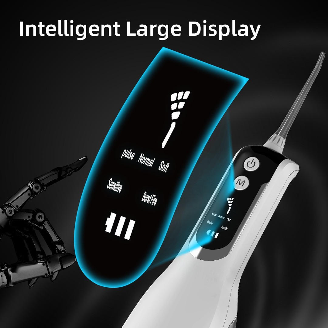 便携式冲牙器充电电动洗牙器口腔护理水牙线智能显示大屏洁牙仪图2