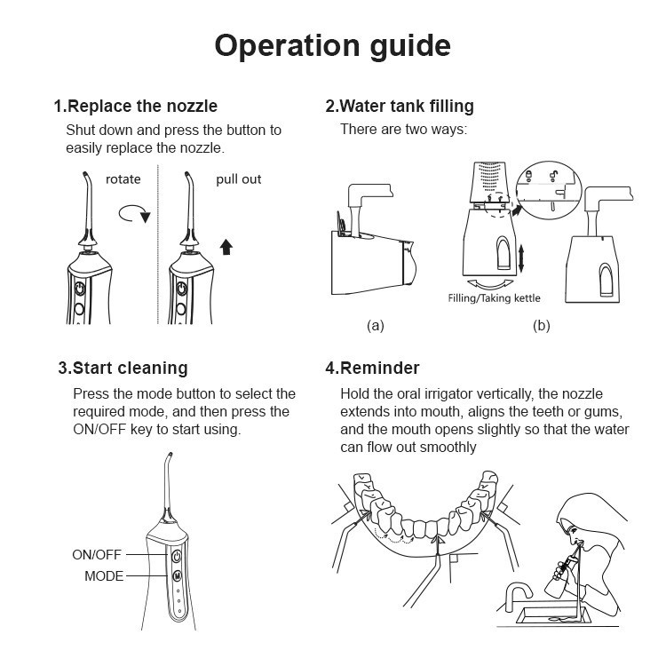 跨境便捷式冲牙器 家用电动洗牙器去牙结石水牙线口腔洁牙器图3
