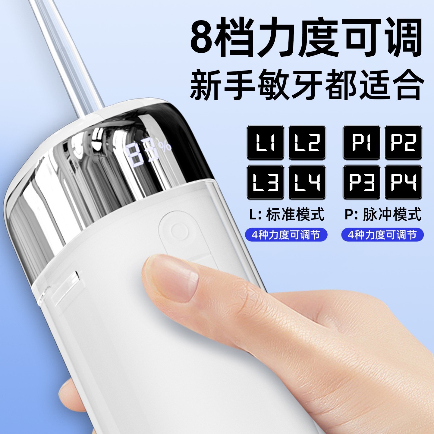 跨境杀菌便携电动冲牙器口腔洗牙器正畸专用抽拉冲洗器手持水牙线图2