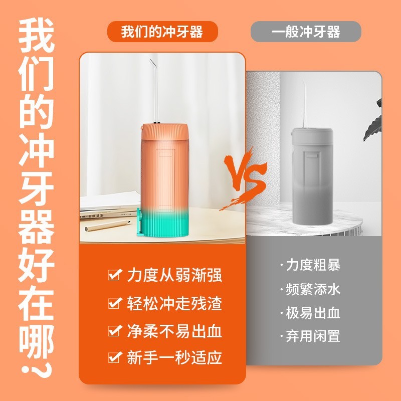新款电动冲牙器便携式智能洗牙器牙结石水牙线正畸口腔神器洗牙机图4