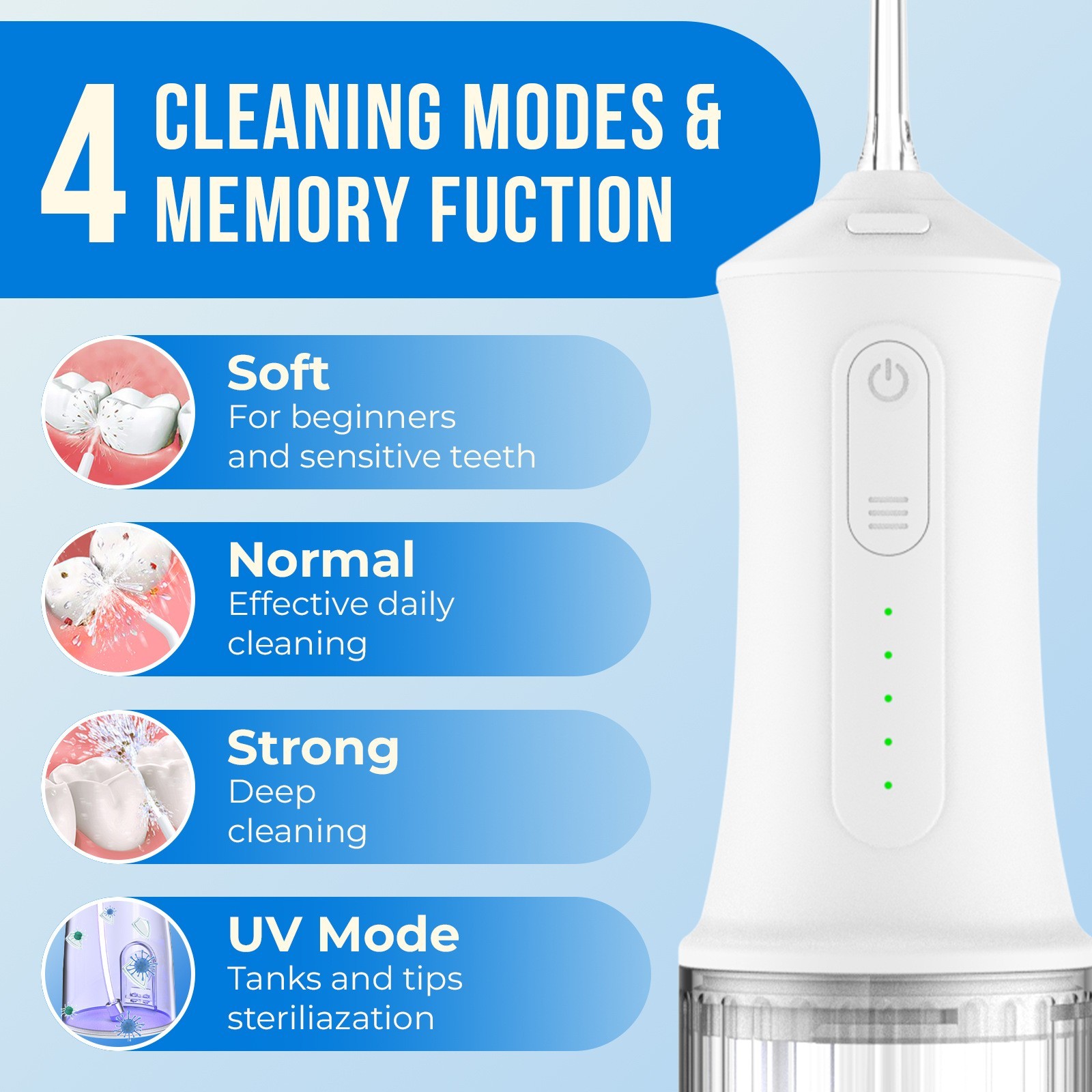 亚马逊电动冲牙器便携式家用水牙线冲牙机牙齿洗牙洁牙器IPX7防水图3