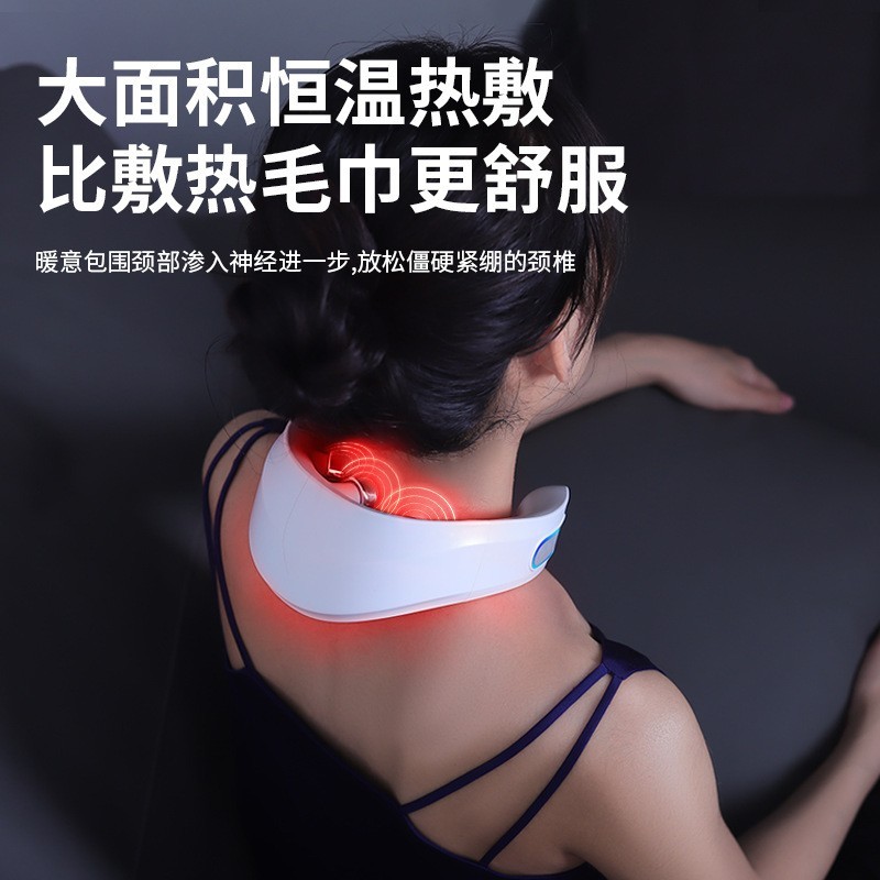 护颈仪礼品多模式挂脖颈椎震动按摩器热敷脉冲家用颈部按摩仪图3