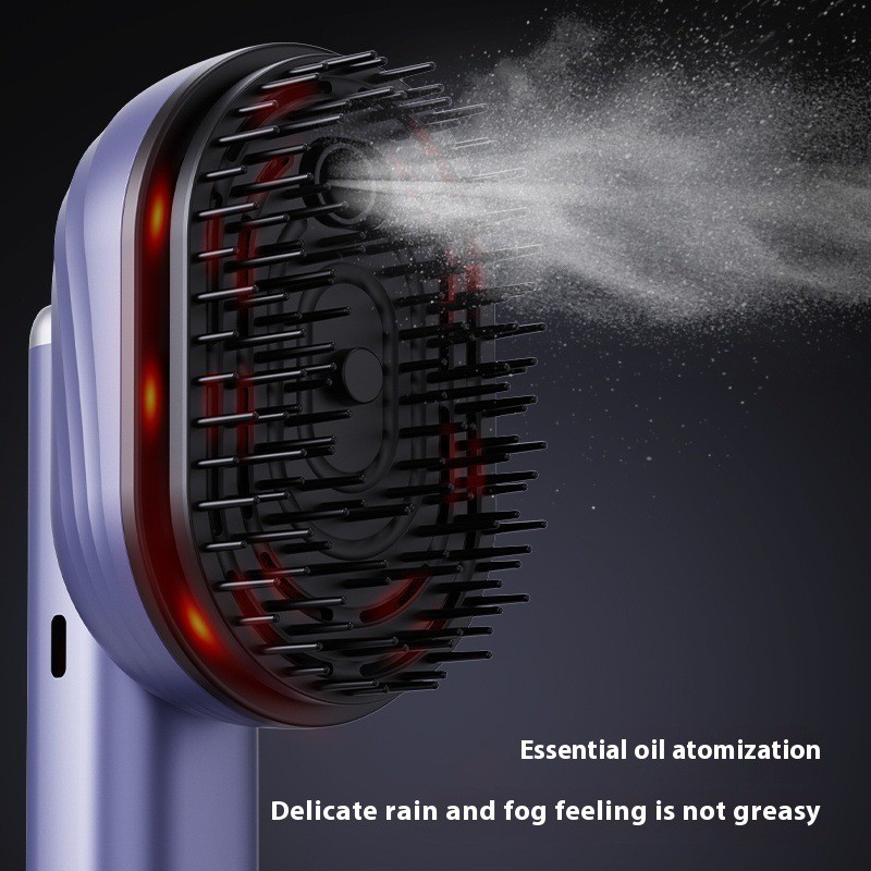 跨境电动按摩梳震动精油雾化护发仪喷雾养发梳放松头皮护发雾养梳图2