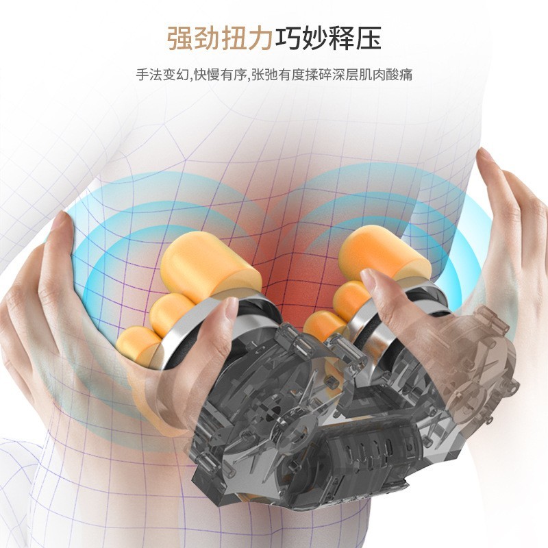 颈椎按摩器定制代工热敷家用按摩靠背腰部腰椎背部颈部揉捏按摩枕图3