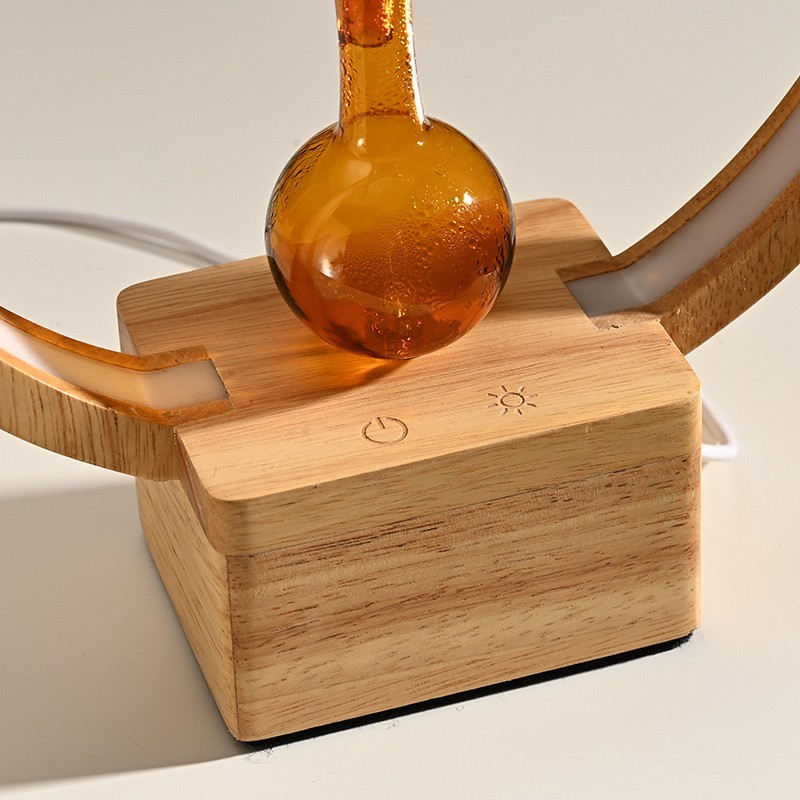 家用实木精油扩香仪无水香薰机玻璃纯精油旋钮款喷香冷香仪图2