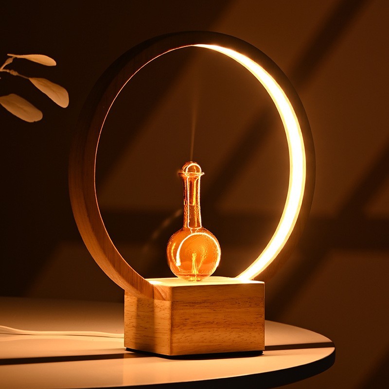 家用实木精油扩香仪无水香薰机玻璃纯精油旋钮款喷香冷香仪图3