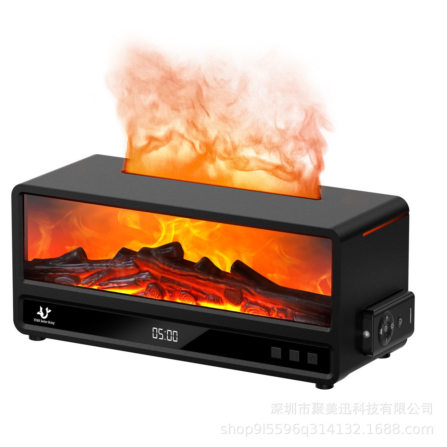 新款磁吸香薰机复古壁炉香氛机家用精油扩香机七彩火焰数显香薰机图4