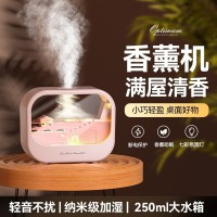 新款跨境微景观香薰加湿器雨滴七彩渐变灯光大容量喷雾精油扩香机