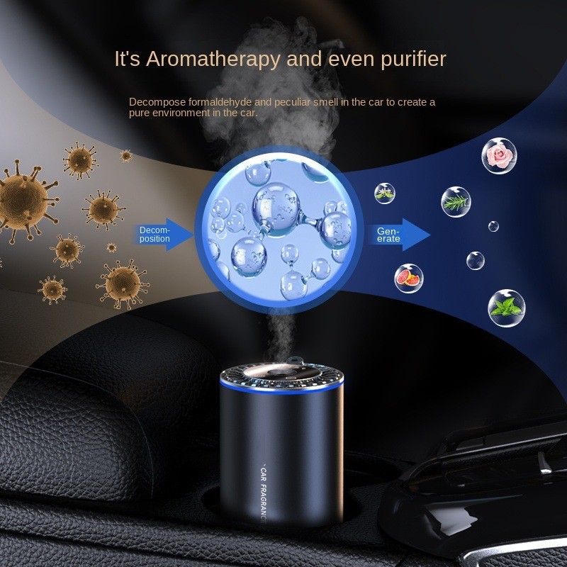 TK爆款汽车智能香薰机车用香水车载香薰绚彩自动喷香机雾化加湿器图3