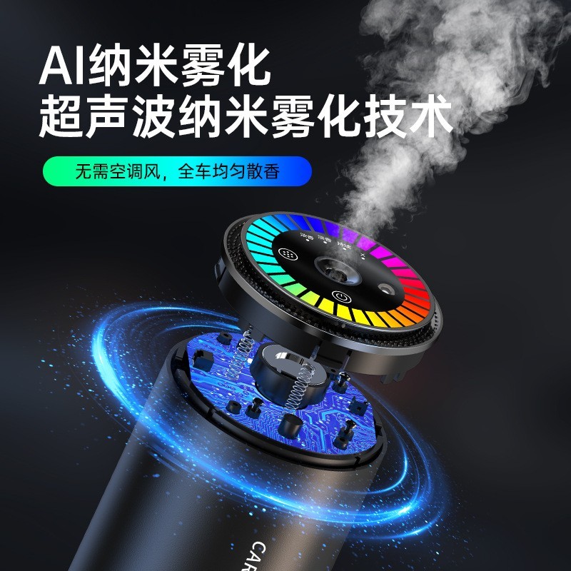 车家两用香水仪氛围灯智能喷雾机汽车星空顶拾音灯车载香薰机杀菌图2