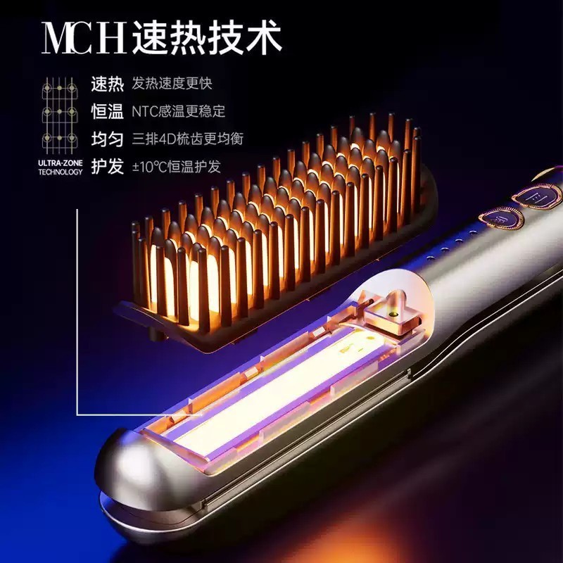 跨境二合一卷直两用卷发棒直发夹板神器高颅顶小波浪速热造型图3