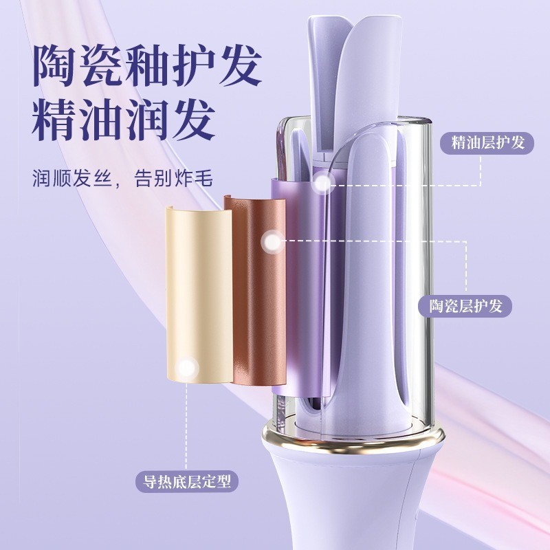 跨境卷发棒全自动韩式大波浪卷发电动旋转卷发神器持久定型图4