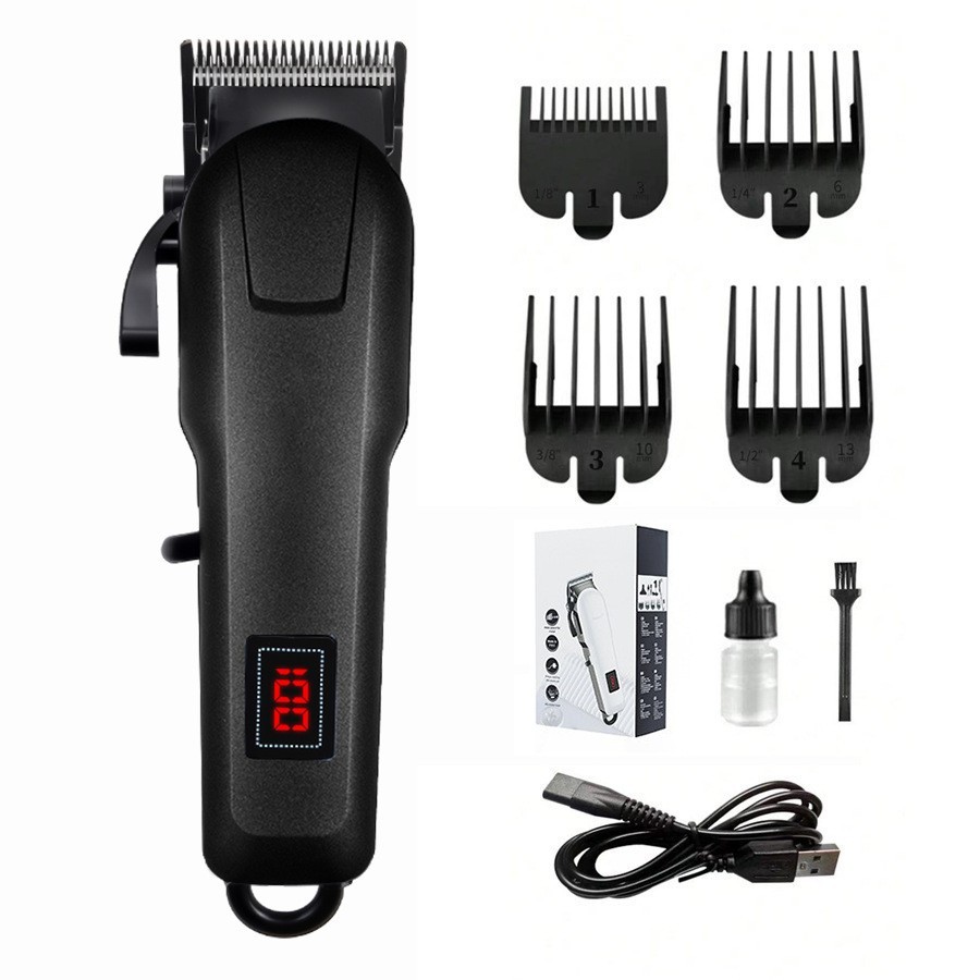 充电无线理发器电推剪理发剪跨境货源精钢刀头可调节液晶显示图2