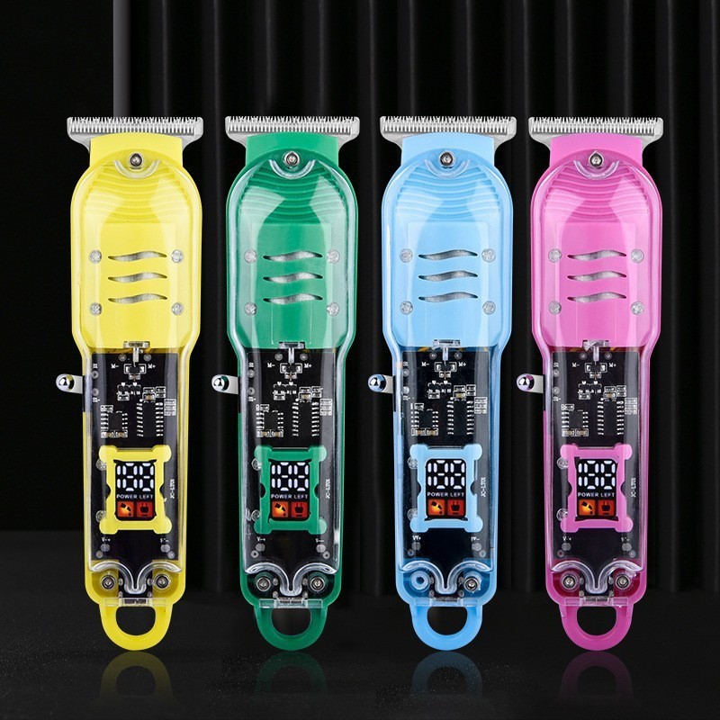 新款跨境电动理发器油头理发推子透明LCD电推子USB专业电推剪发廊图3