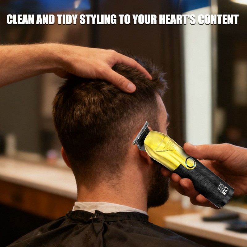 超长续航液晶电量显示金属油头电动理发器电推剪理发推子图3