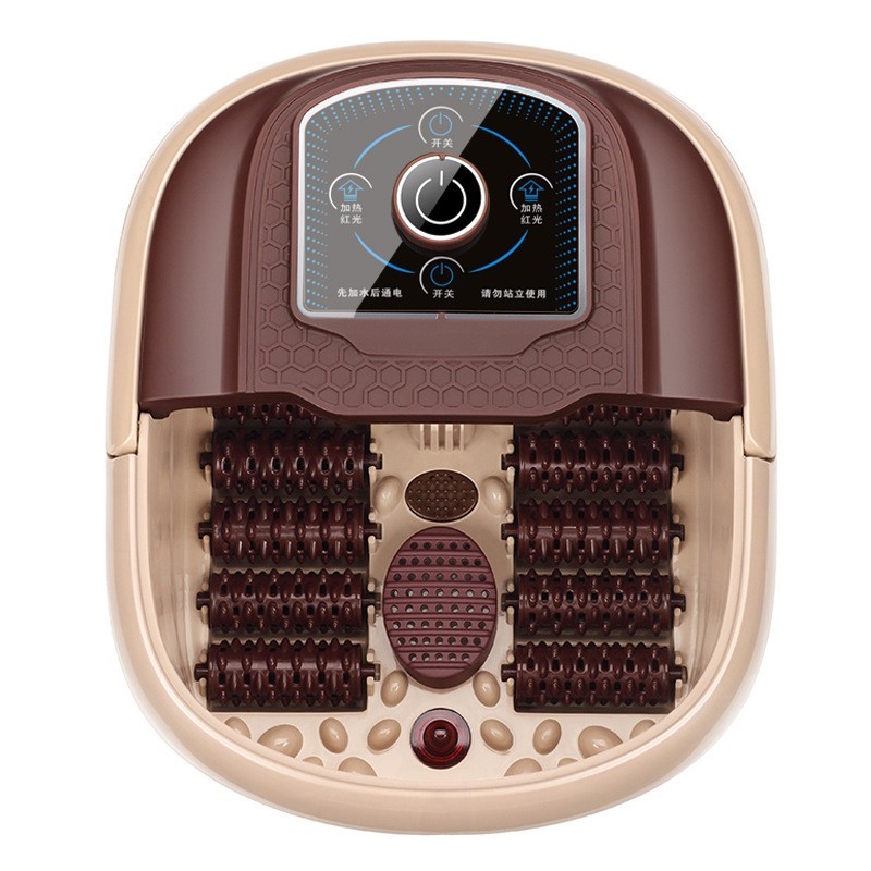 新款养生洗脚盆机械足浴盆按摩足浴器脚动滚轮泡脚桶电加热图2