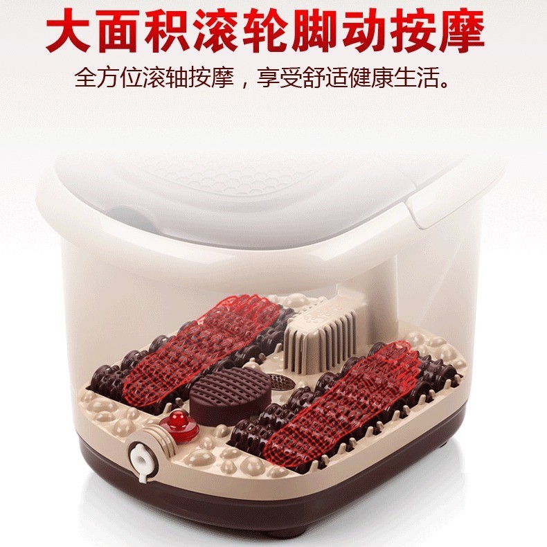 新款养生洗脚盆机械足浴盆按摩足浴器脚动滚轮泡脚桶电加热图3