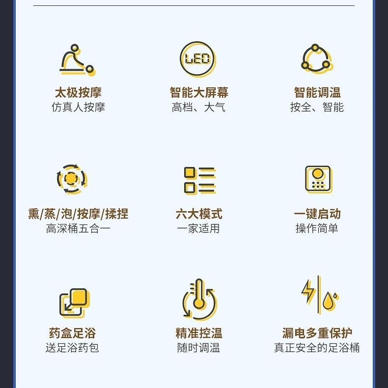电动足浴桶家用多功能老人便携足浴电器泡脚桶恒温按摩图3