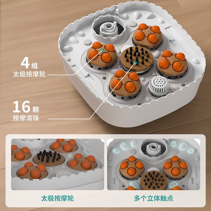 折叠式电动足浴盆全自动按摩加热家用智能恒温泡脚桶脚部足浴电器图3