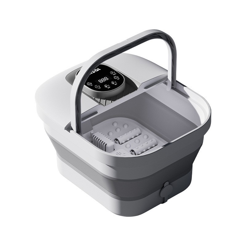 认证CB跨境定时自动加热恒温触摸屏气泡插电折叠足浴盆图2