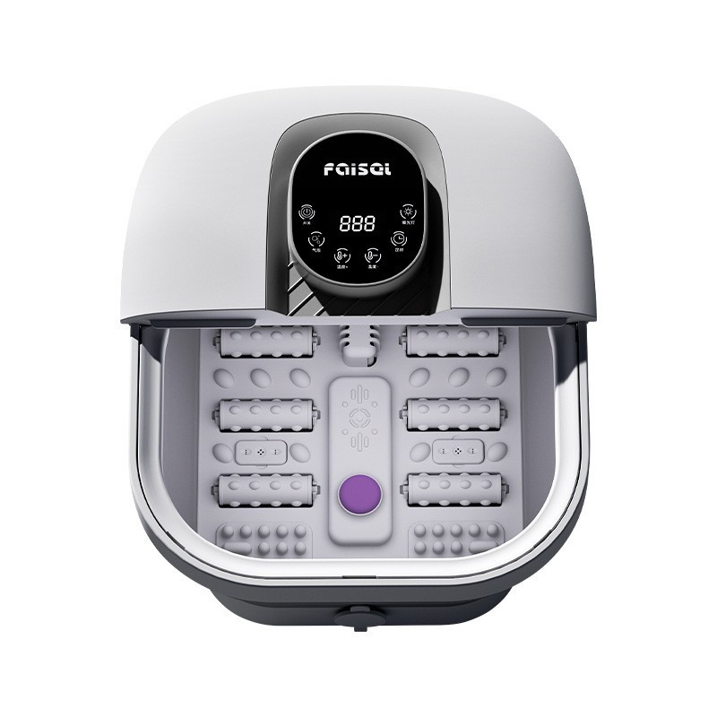 认证CB跨境定时自动加热恒温触摸屏气泡插电折叠足浴盆图3