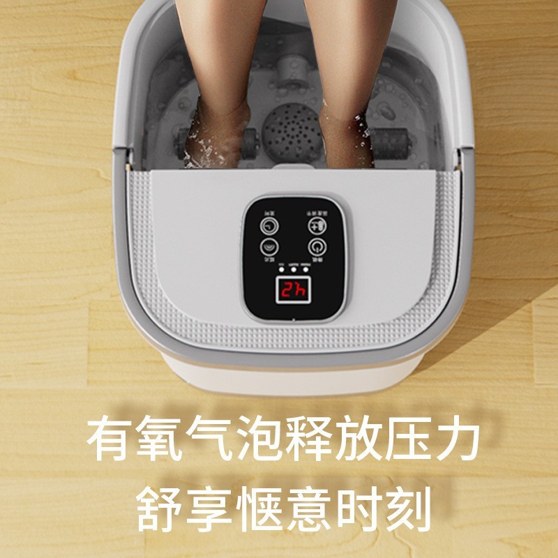 跨境电动加热泡脚桶家用洗脚桶按摩足浴电器全自动智能泡脚桶工厂图2