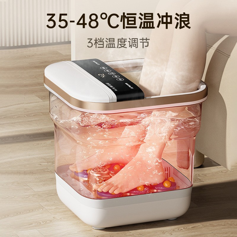 折叠足浴盆电动按摩养生洗脚盆家用智能加热全自动泡脚桶图2