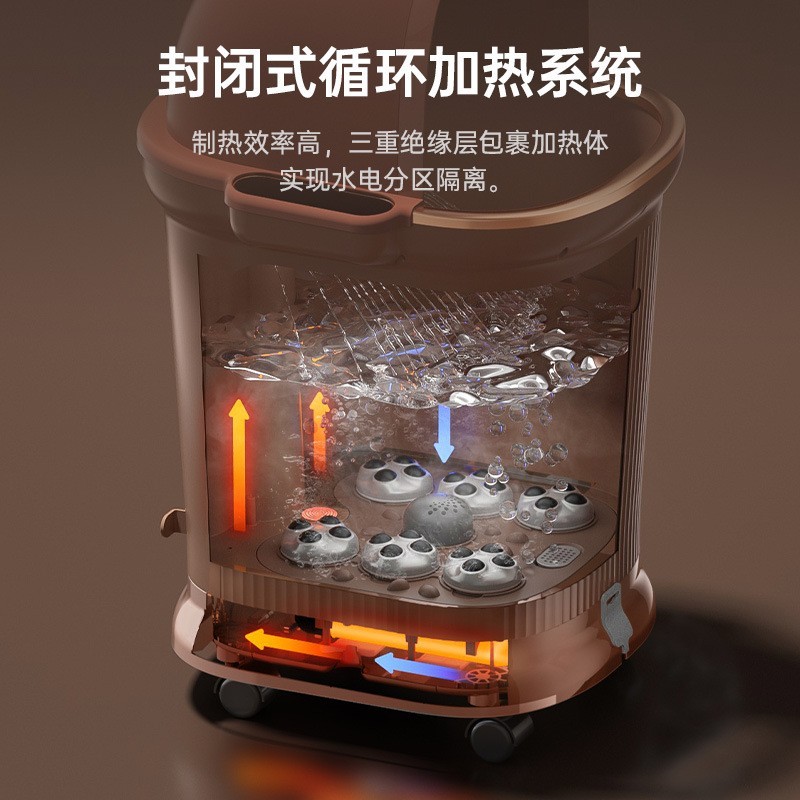 工厂定制足浴盆超深桶按摩加热电动高深桶家用过小腿洗脚盆泡脚桶图2